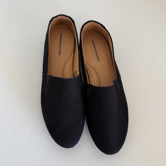 Amazon Essentials Shoes - Amazon Essentials Black Slip-On Canvas Flats | Size 9 (NWOT)